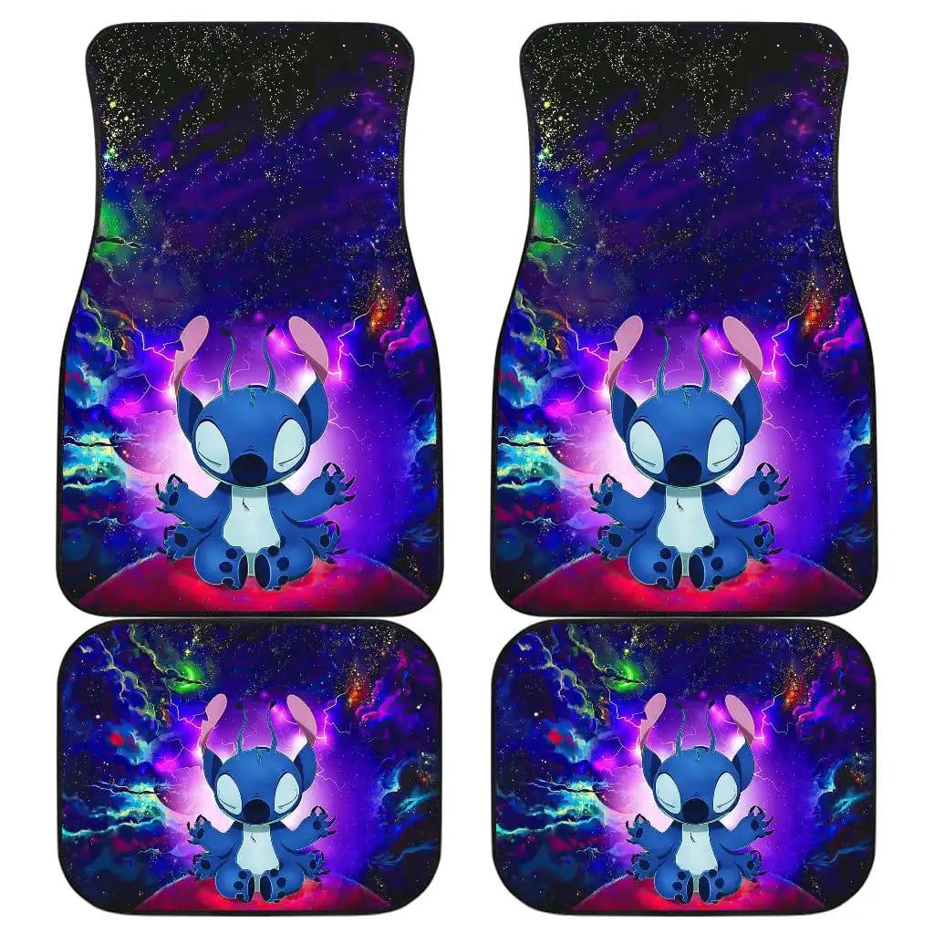 Stitch Yoga Love You To The Moon Galaxy Car Floor Mats