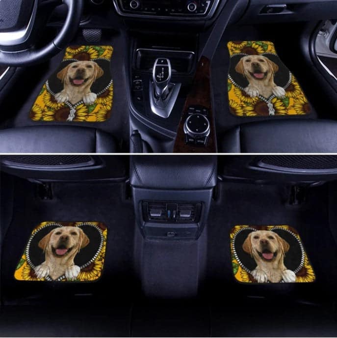 Inktee Store - Sunflower Labrador Retriever Funny Gift Idea Car Floor Mats Image