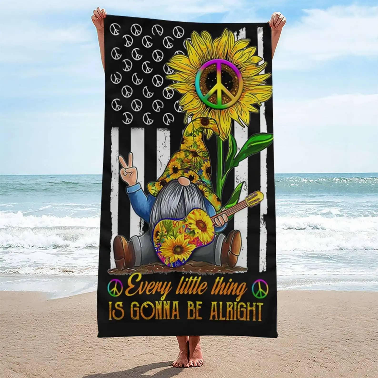 Sunflower Personalized Beach Towel