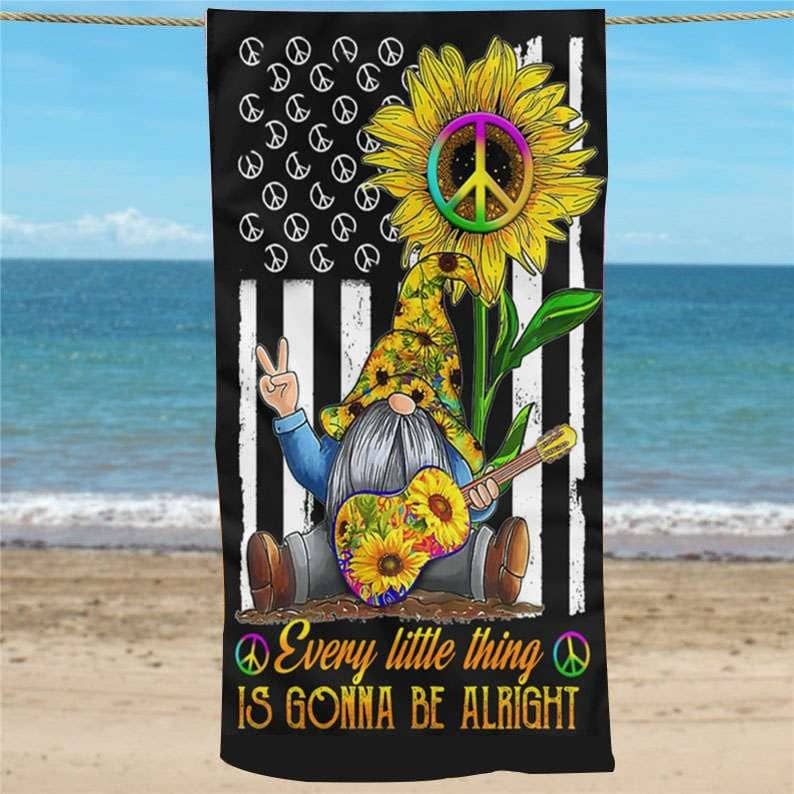 Inktee Store - Sunflower Personalized Beach Towel Image