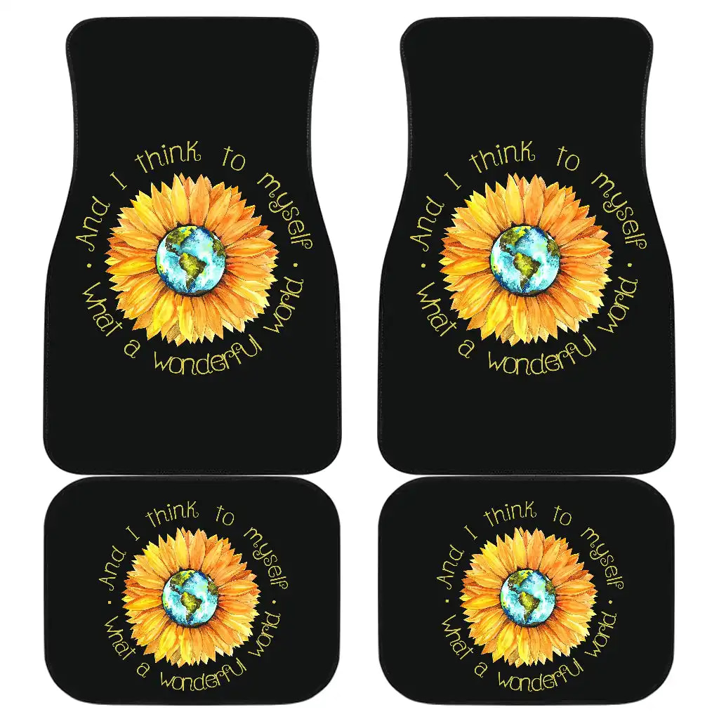 Sunflowers And I Think To Myself Front And Back Car Floor Mats