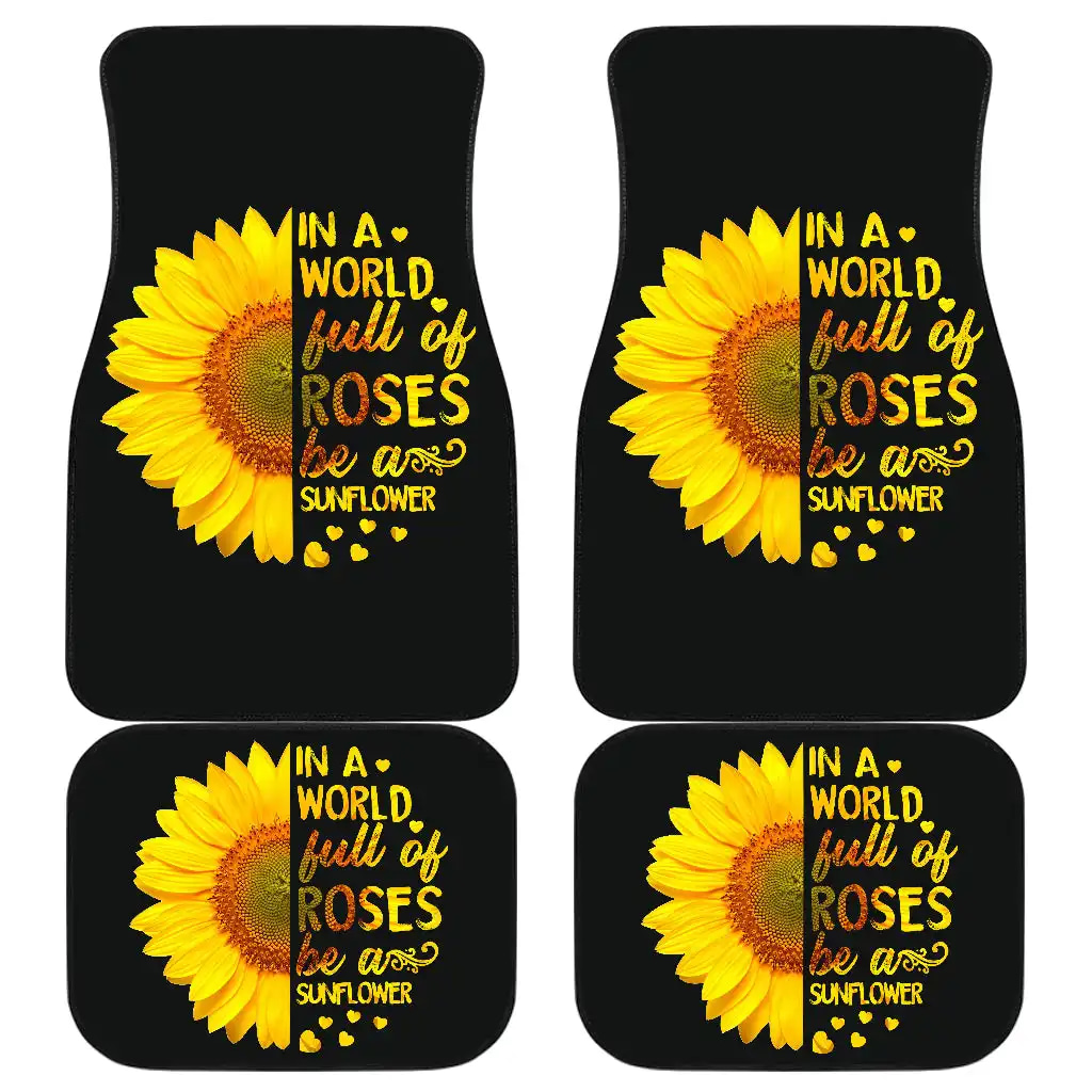 Sunflowers In A World Front And Back Car Floor Mats