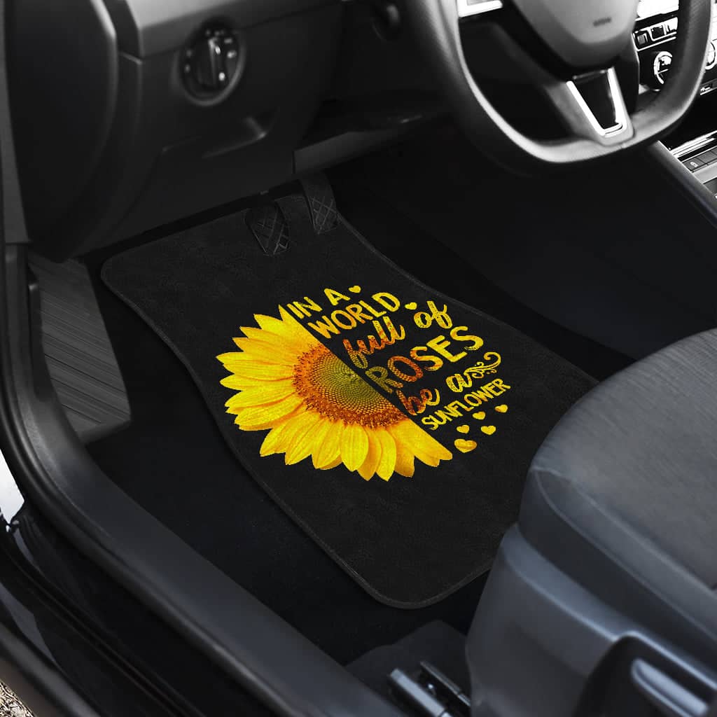Inktee Store - Sunflowers In A World Front And Back Car Floor Mats Image