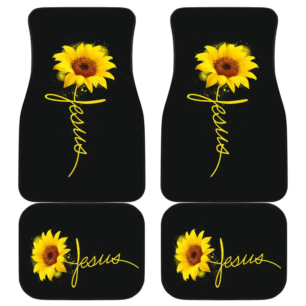 Sunflowers Jesus Front And Back Car Floor Mats