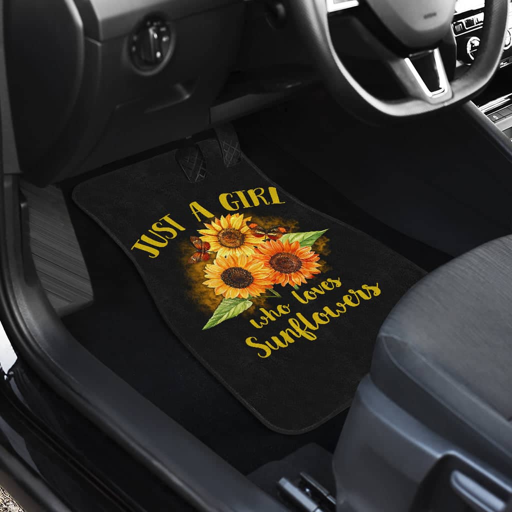 Inktee Store - Sunflowers Just A Girl Who Loves Sunflowers Art Front And Back Car Floor Mats Image