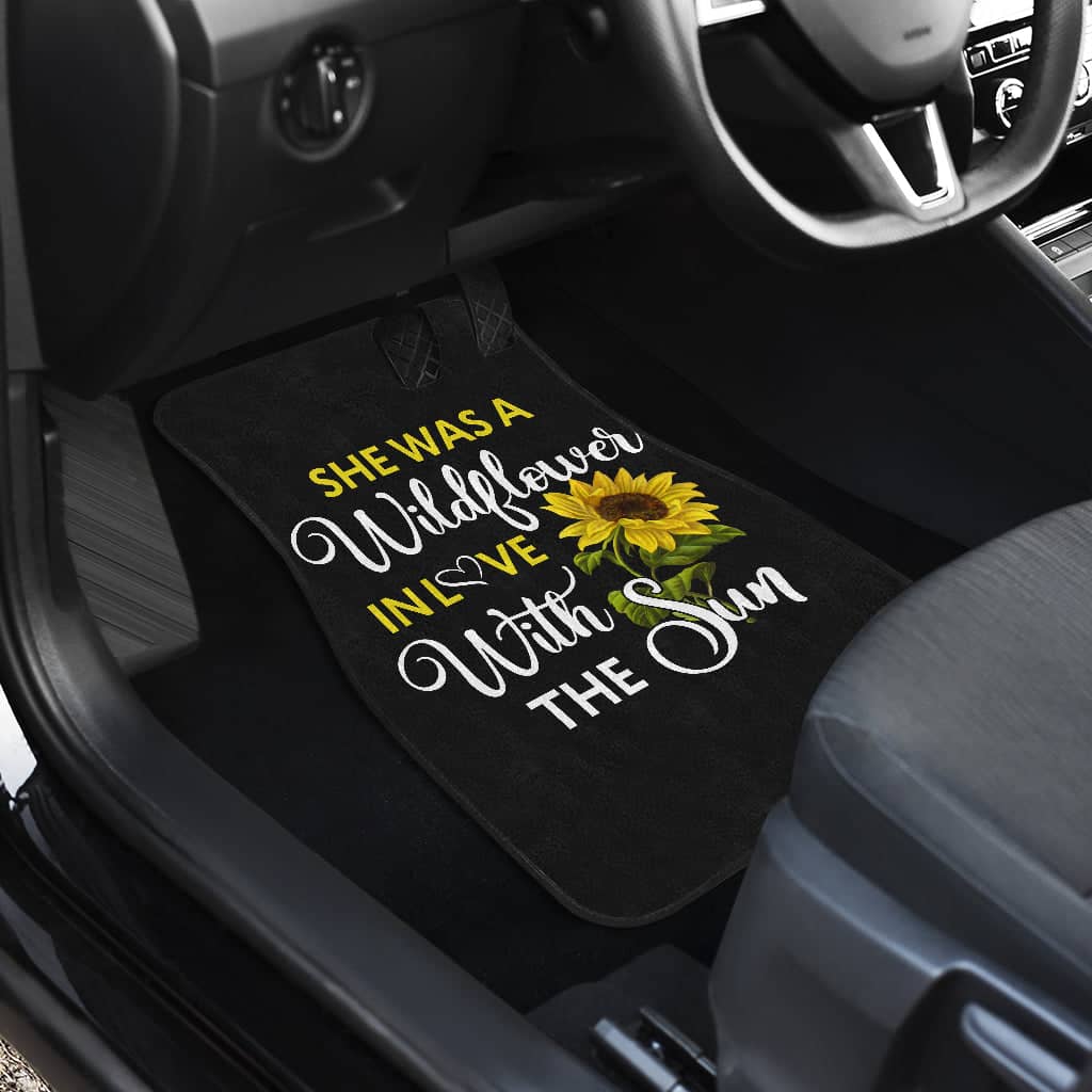 Inktee Store - Sunflowers She Was A Wildflower Front And Back Car Floor Mats Image