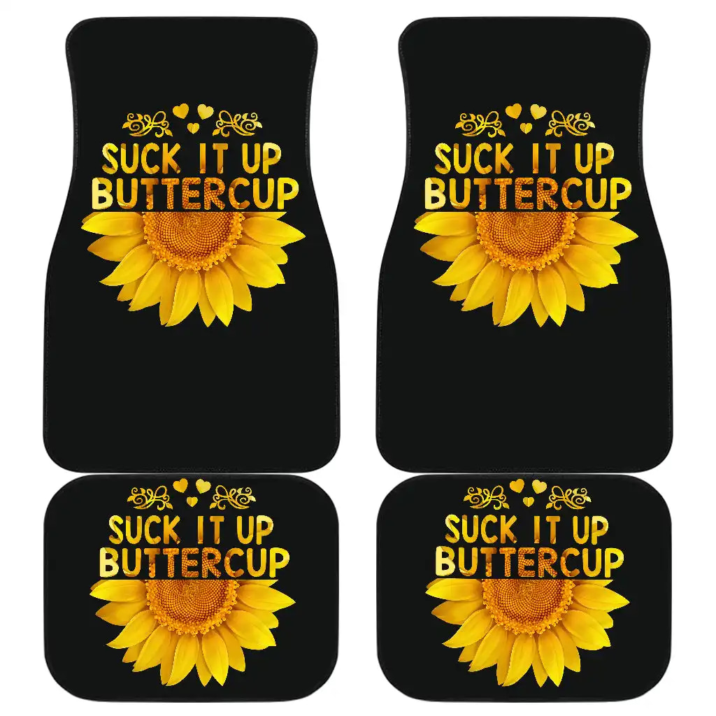 Sunflowers Shut It Up Front And Back Car Floor Mats