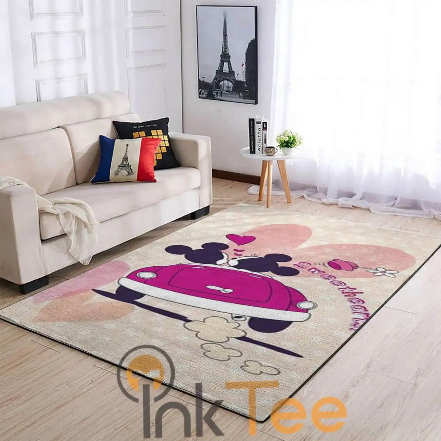 Sweet Heart Minnie And Mickey Mouse Living Room Area Amazon 4108 Rug