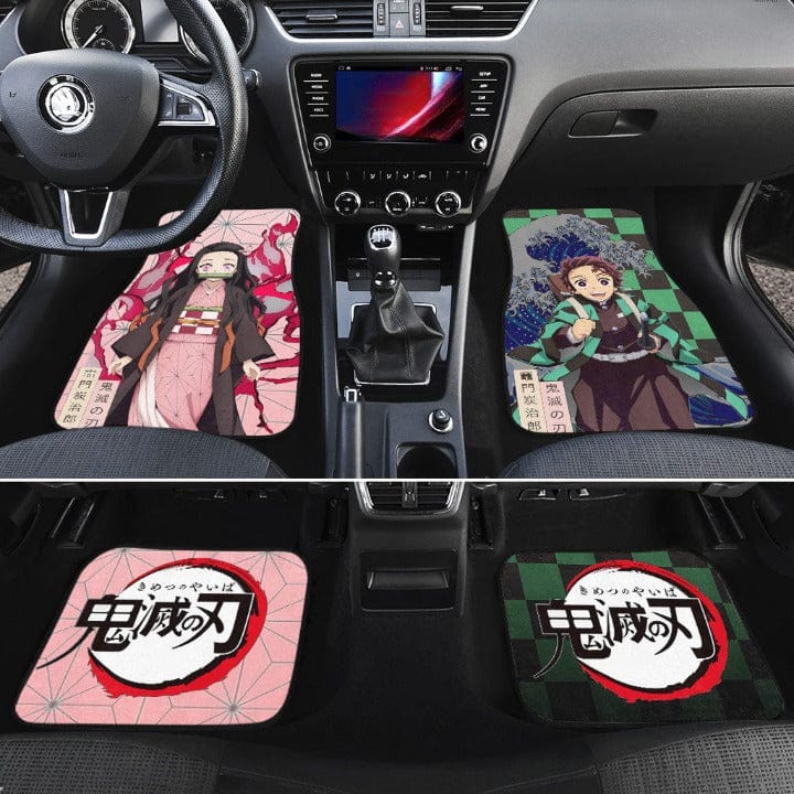 Inktee Store - Tanjiro X Nezuko Demon Slayers Anime Decoration Car Floor Mats Image