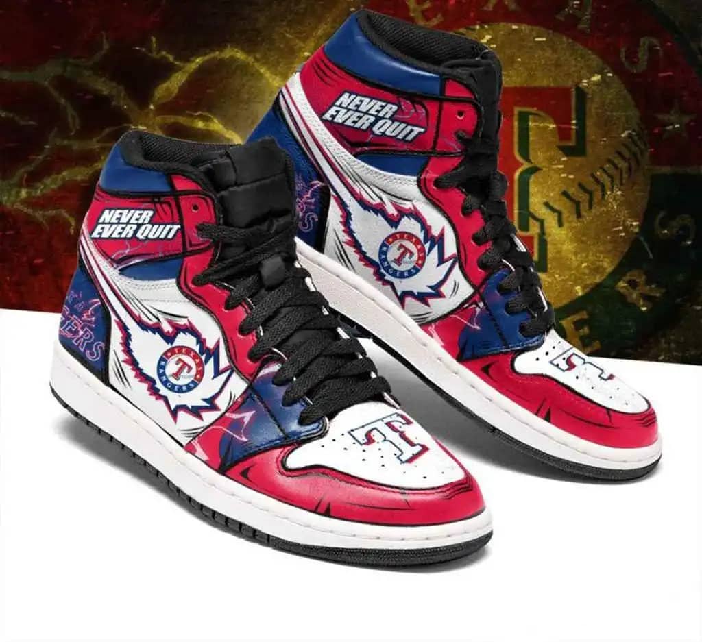 Texas Rangers Mlb Baseball Fashion Sneakers Perfect Gift For Sports Fans Air Jordan Shoes