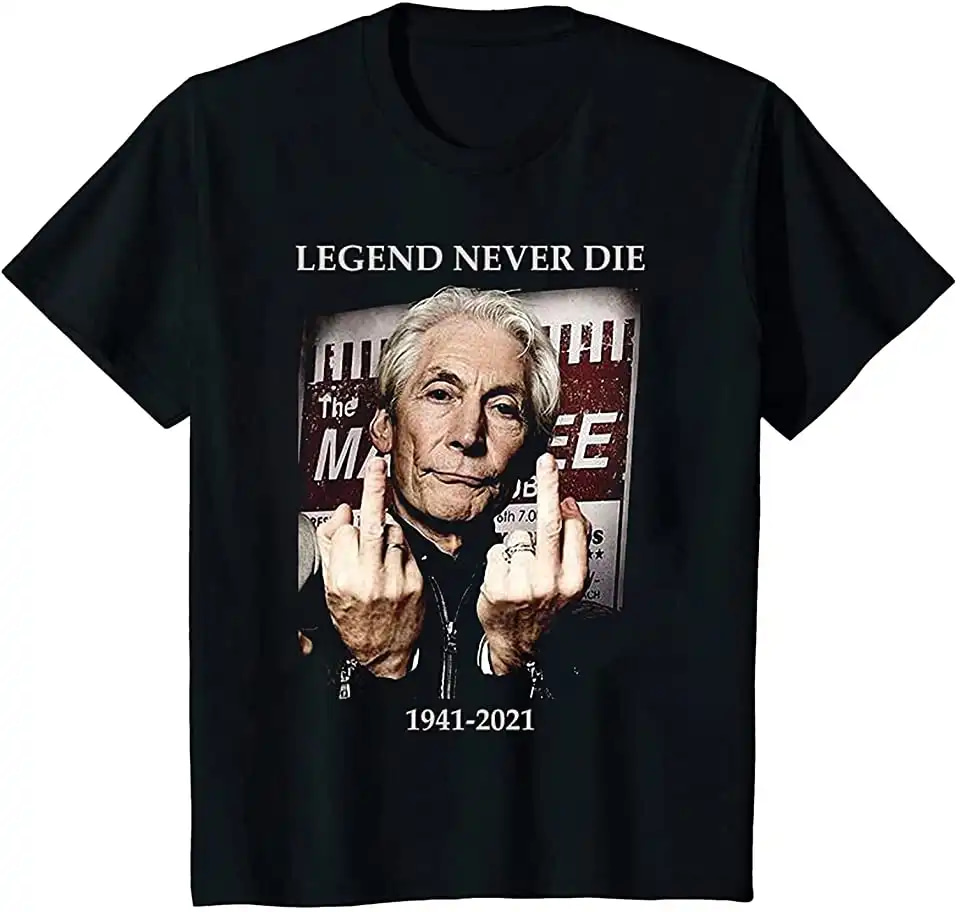 Thank For The Memories 1941-2021 Charlie Watts Signature Rolling Men T-Shirt
