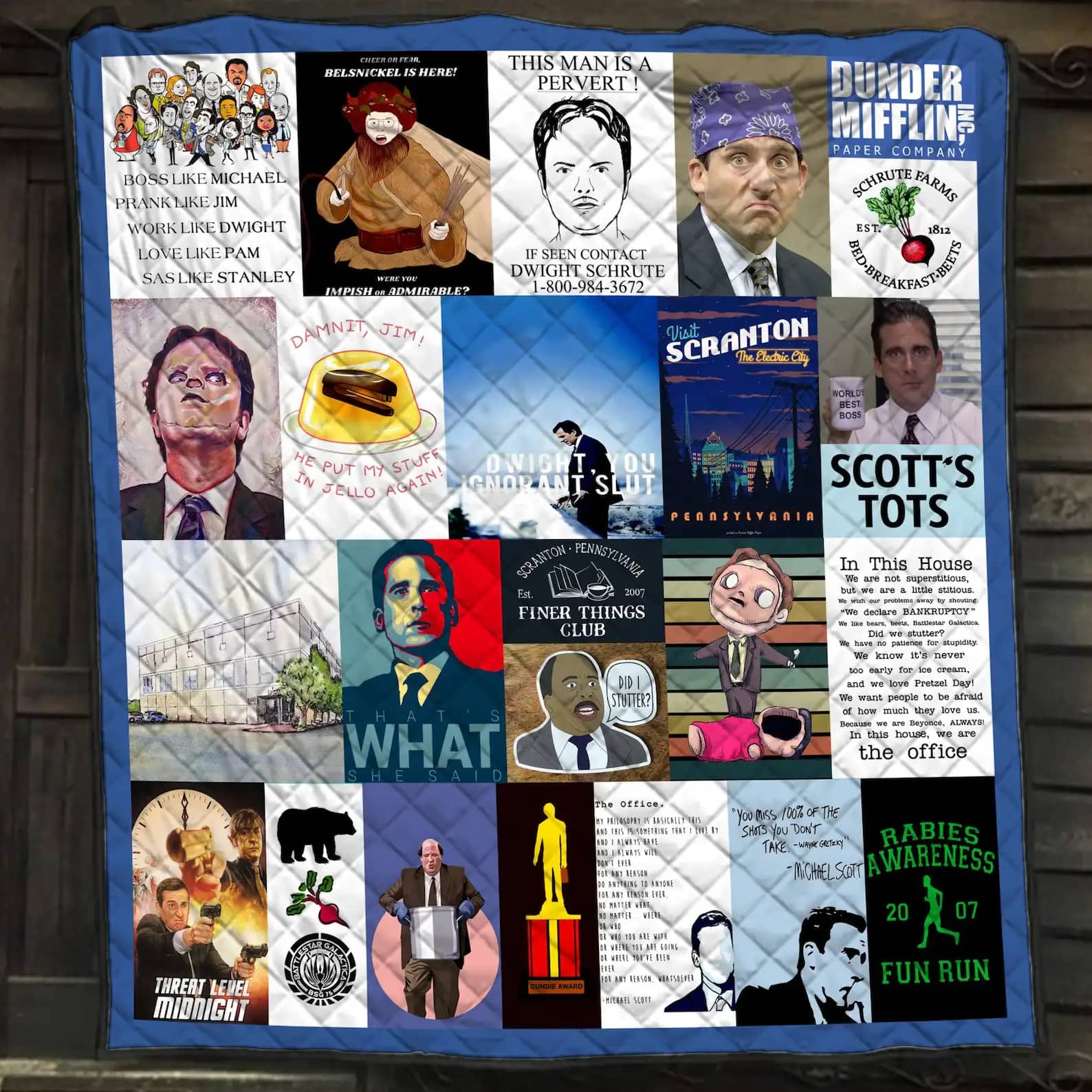 The Office Tv Series Quotes Blanket Boss Like Michael Prank Like Jim Gift For Lovers Quilt