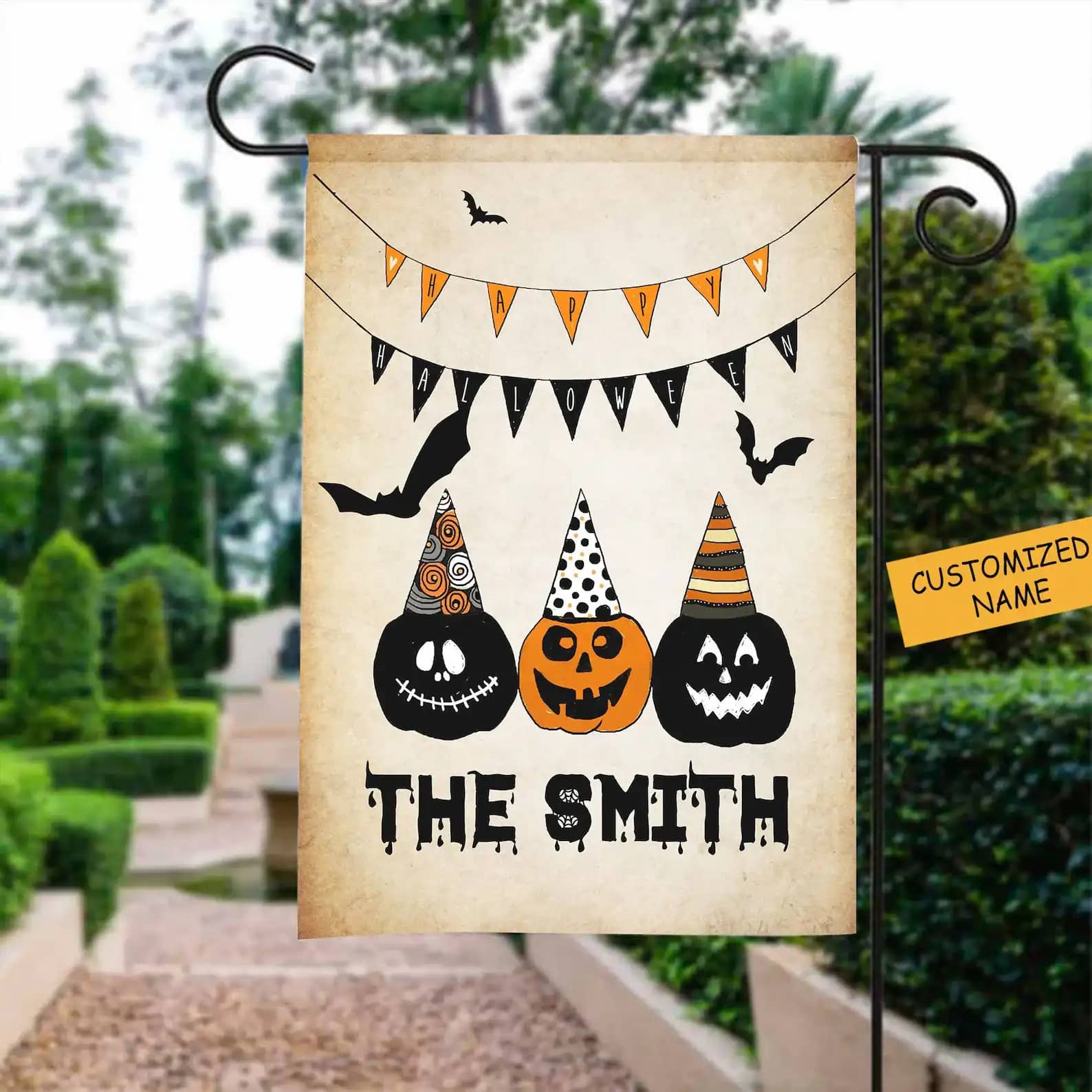 The Smith Pumpkin Jack O' Lantern Decor Halloween Flag Gift Decoration Garden Flag