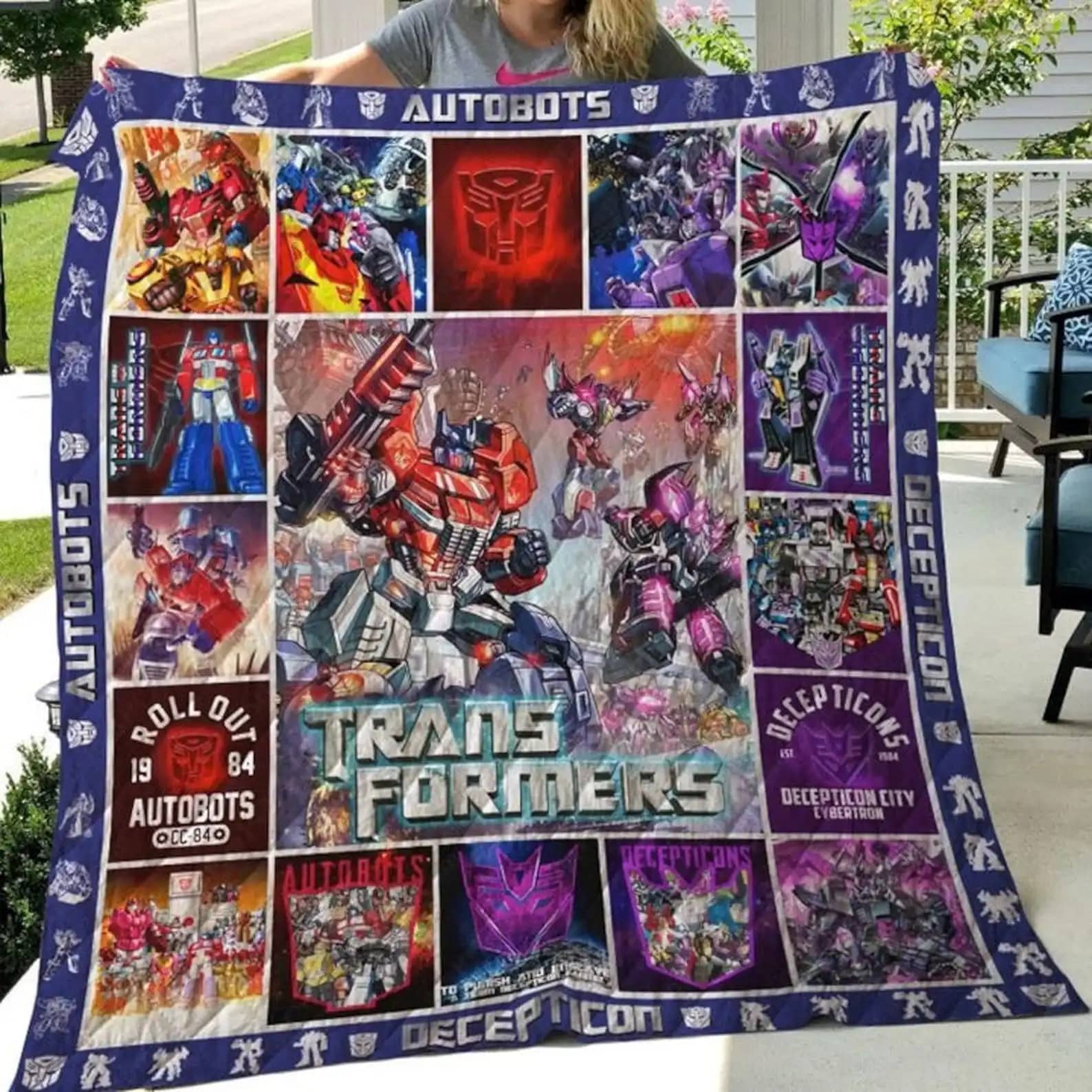 Transformers Animated Cartoon Blanket Gift For Fans Cartoon Movie Quilt