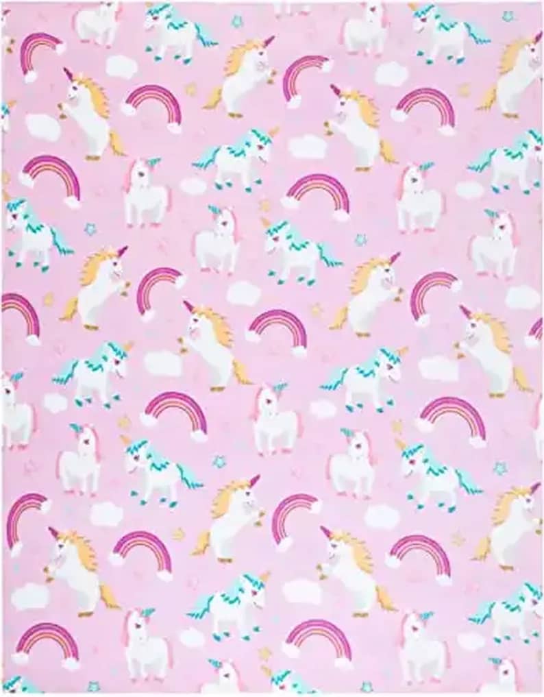 Unicorn Throw Blanket, Fluffy Kids Unicorn For Girls Fleece Blanket