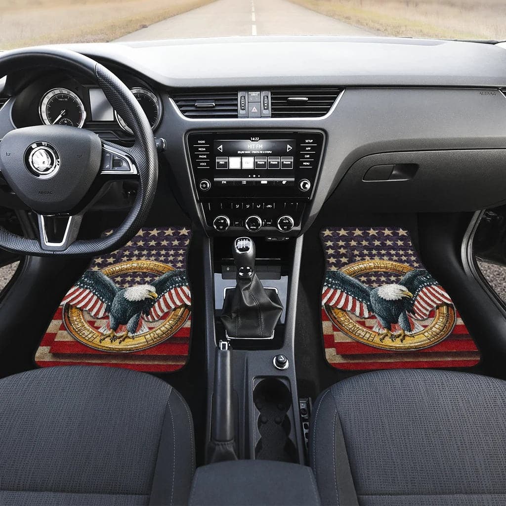Inktee Store - Us Independence Day Eagle Service With Pride Us Flag Car Floor Mats Image