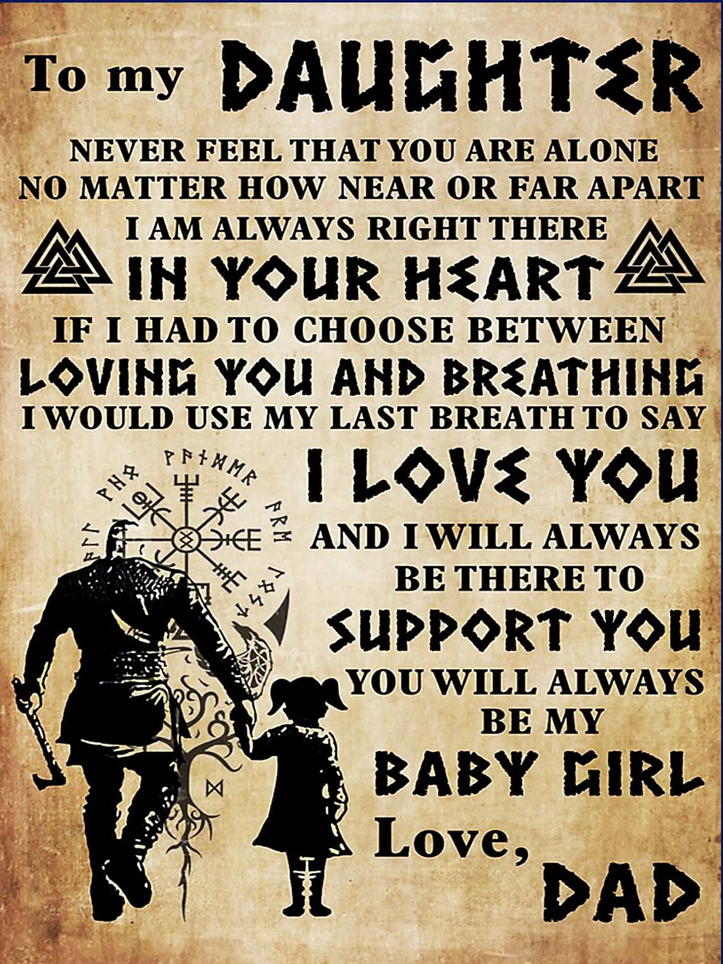 Viking To My Daughter Love Dad And Poster