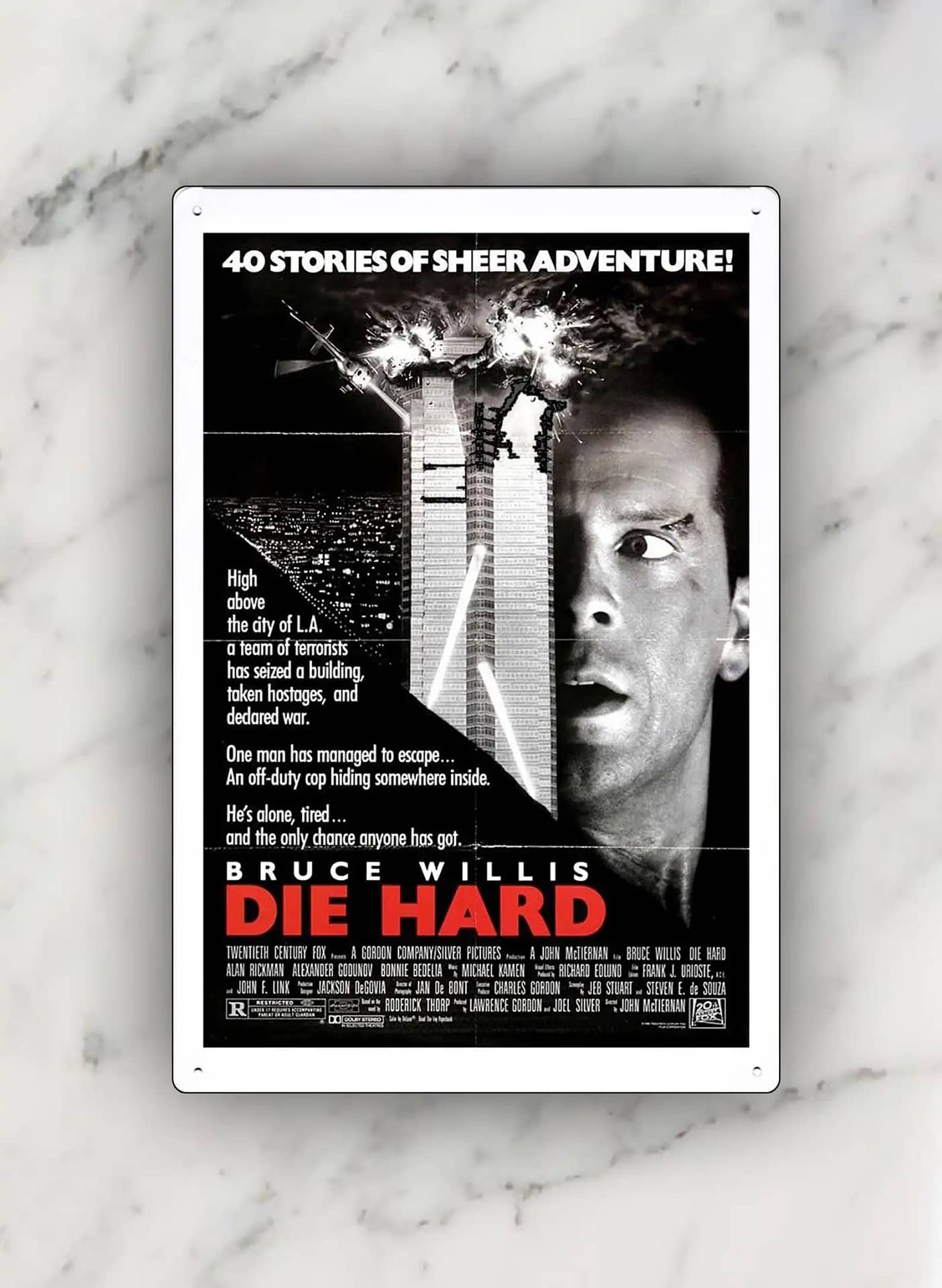 Vintage Decor Die Hard Movie Poster Metal Sign