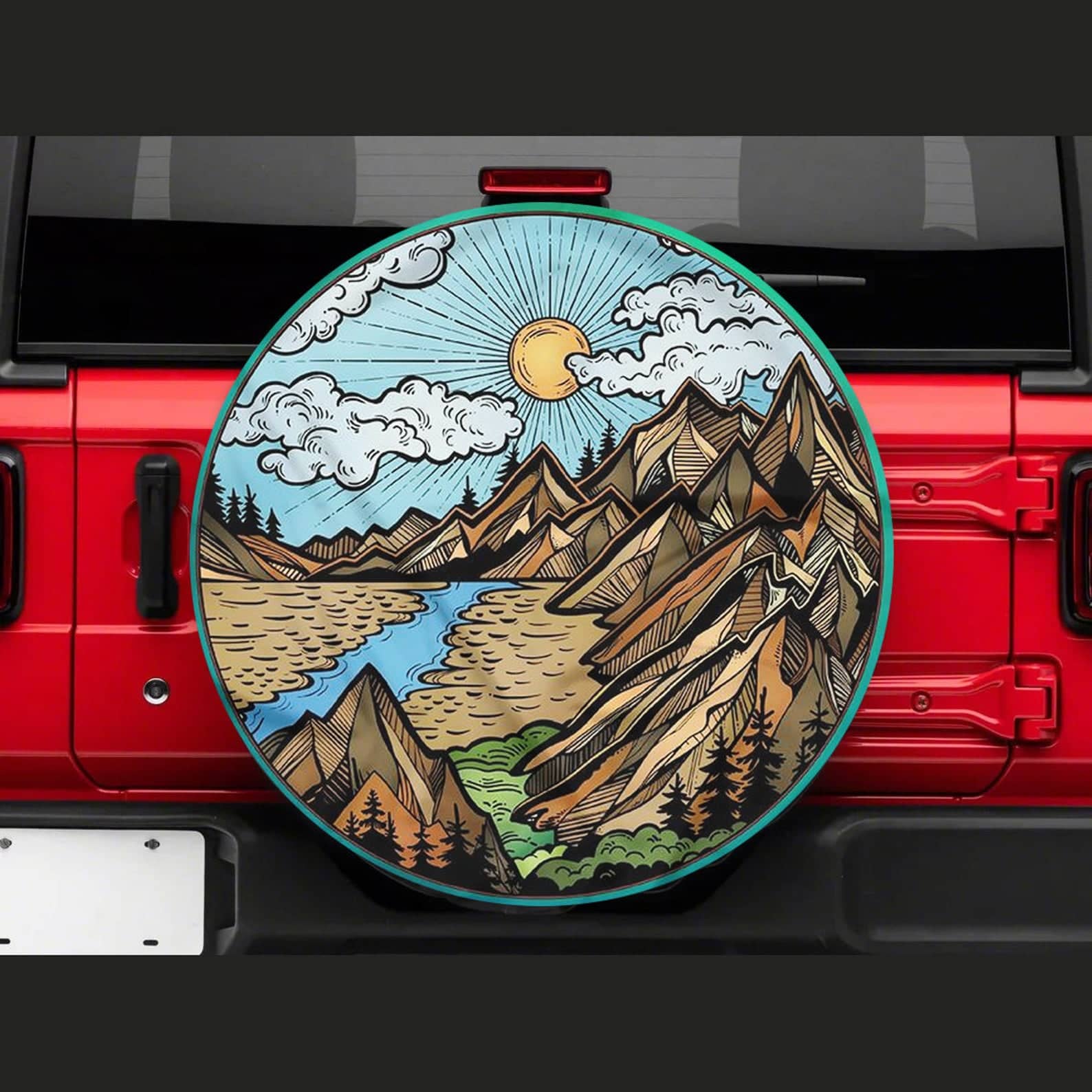 Inktee Store - Vintage Mountain Tire Cover Image