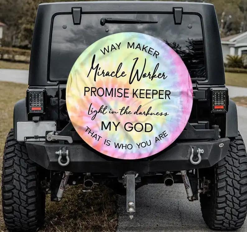 Way Maker Cross Personalized Tire Cover