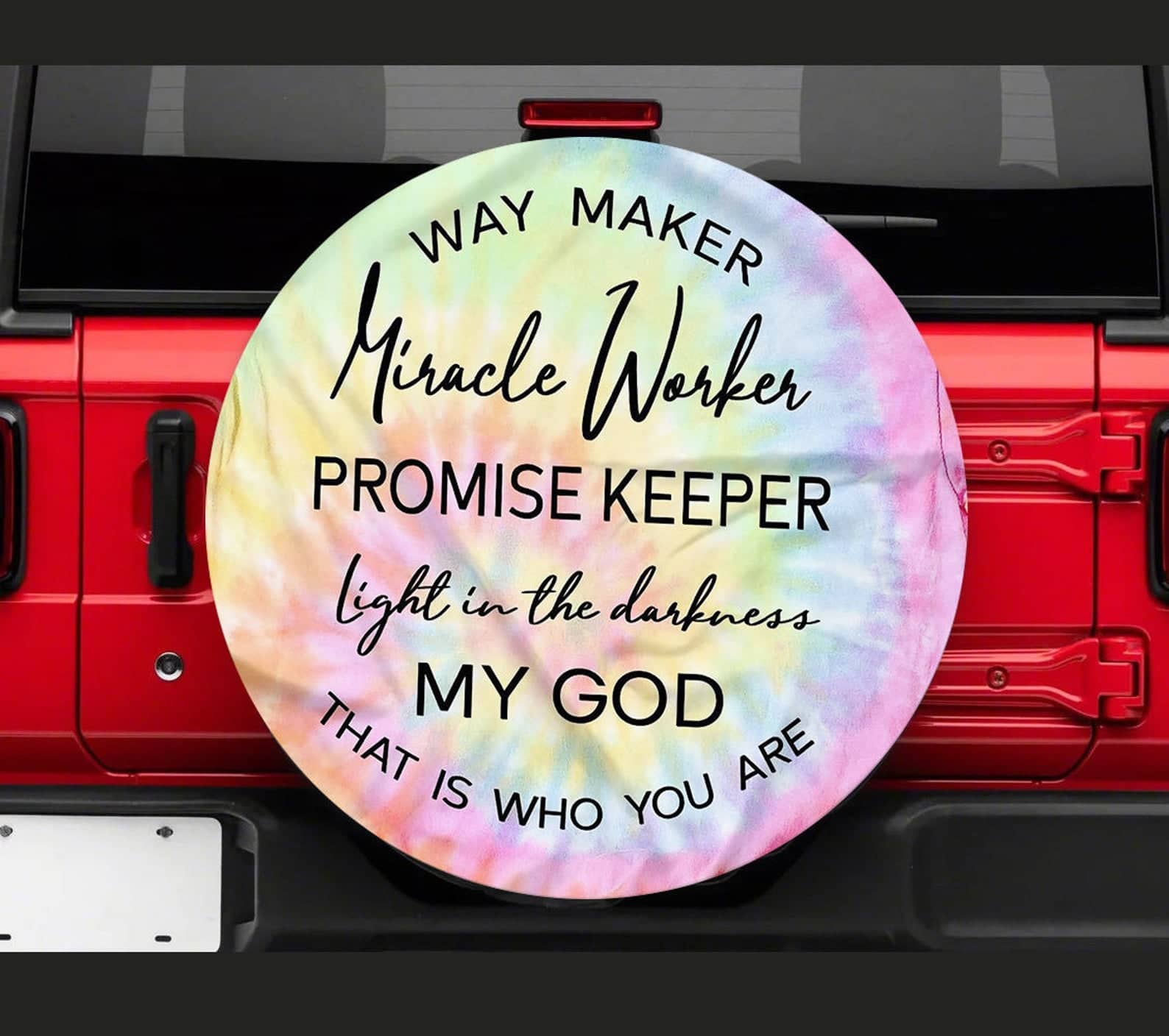 Inktee Store - Way Maker Cross Personalized Tire Cover Image
