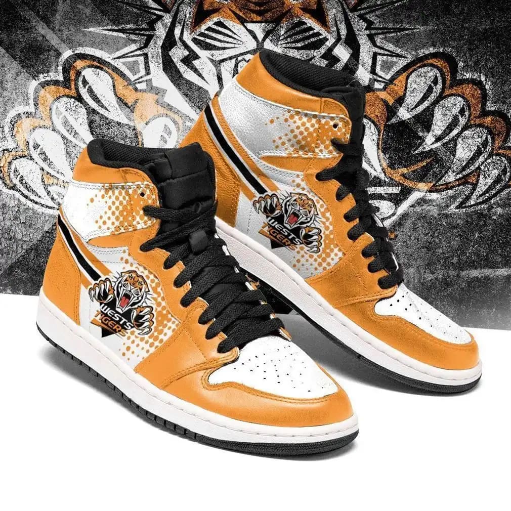 Wests Tigers Nrl Fashion Sneakers Basketball Shoes Team Perfect Gift For Sports Fans Air Jordan Shoes