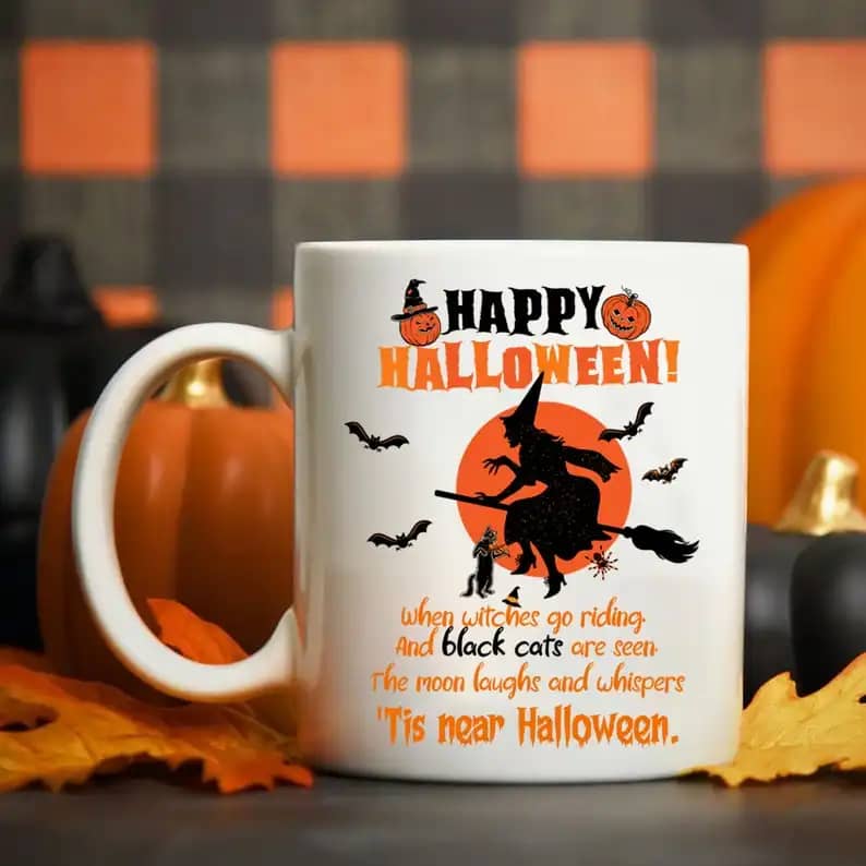 Witches Go Riding The Moon Laughs And Whispers Halloween Gift Idea Mug