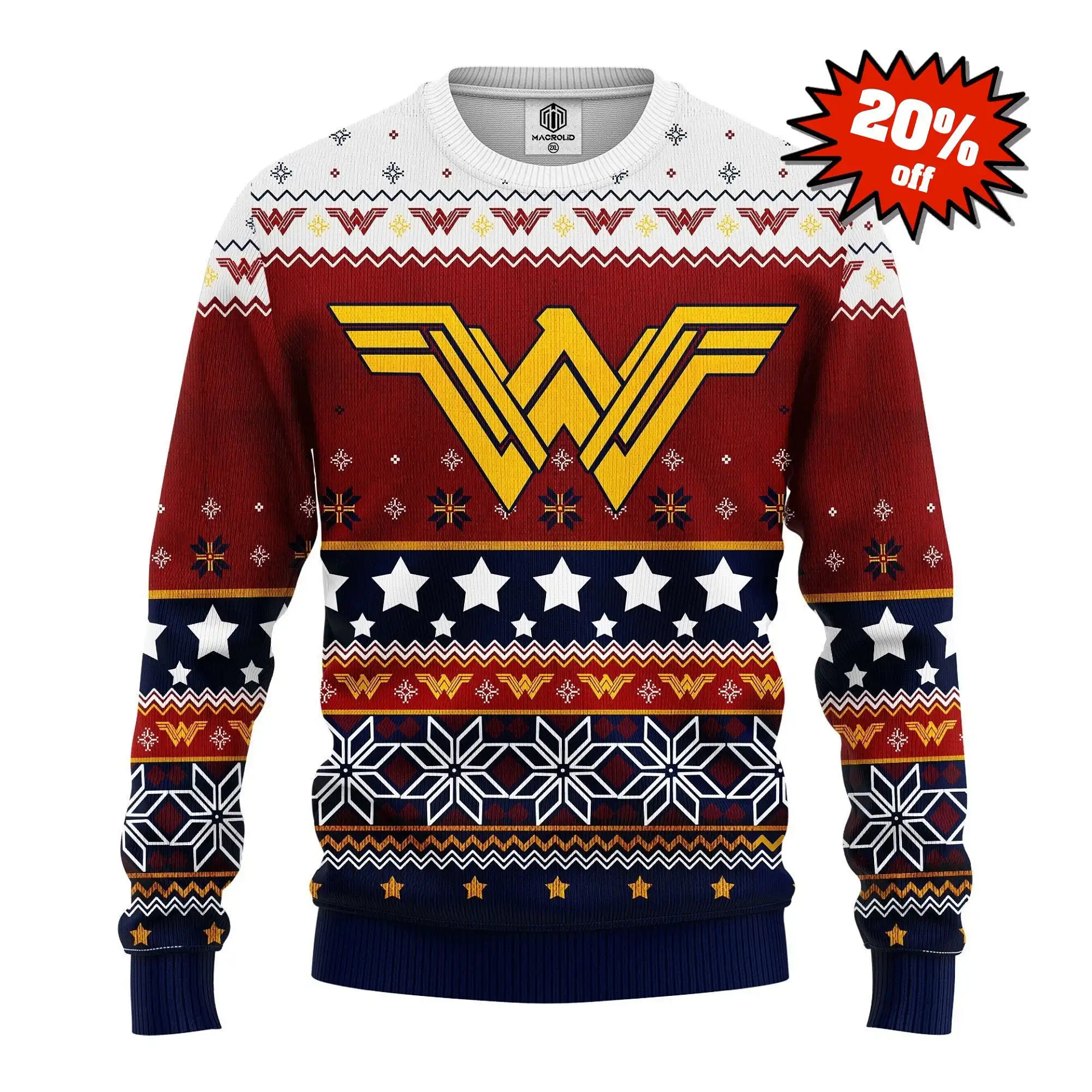 Wonder Woman 3D Xmas Knitted Best Holiday Gifts Ugly Sweater