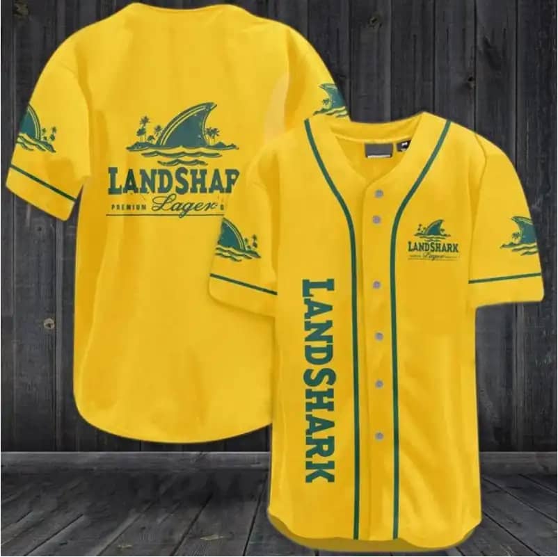 Yellow Landshark Lager Beer Custom Baseball Jersey