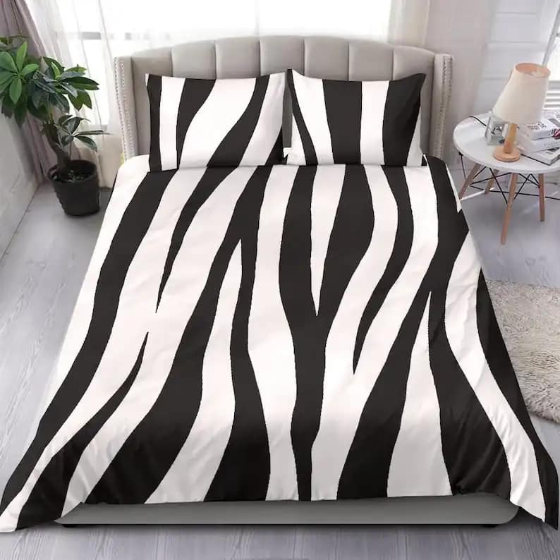 Zebra Style Pattern Art Wild Animal Jungle Bedroom Decor Quilt Bedding Sets