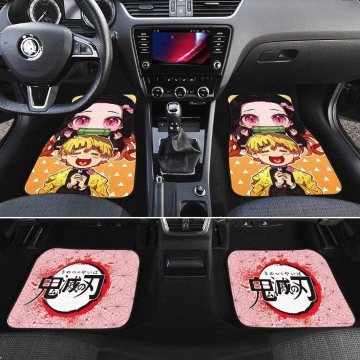 Inktee Store - Zenitsu And Nezuko Demon Slayers Anime Car Floor Mats Image