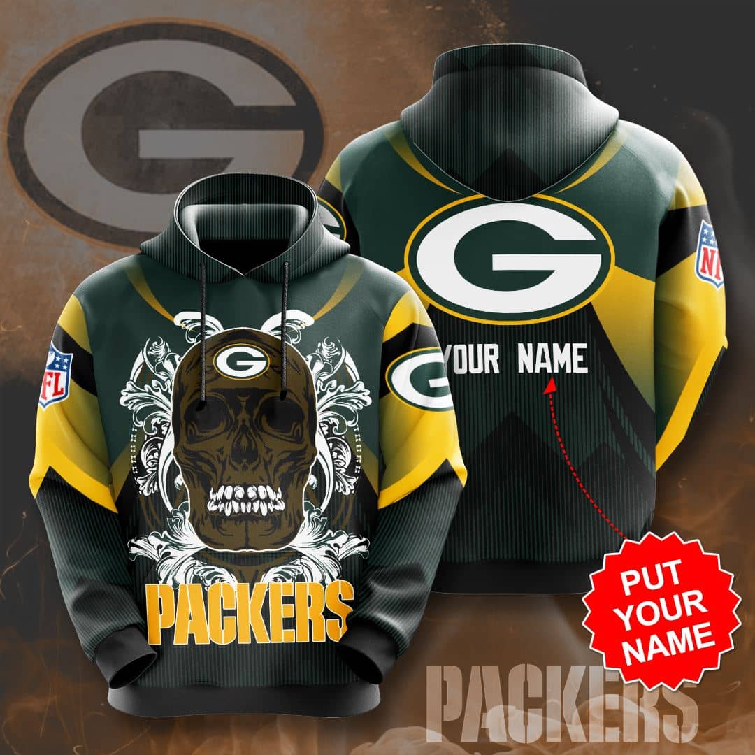 Personalized Green Bay Packers Skull Camo 3D Shirt, Hoodie