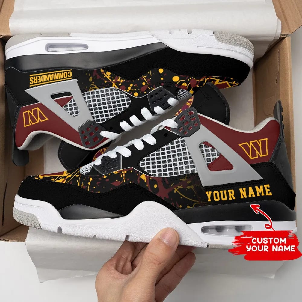 Washington Commanders Personalized Air Jordan 4 Sneaker - Inktee Store