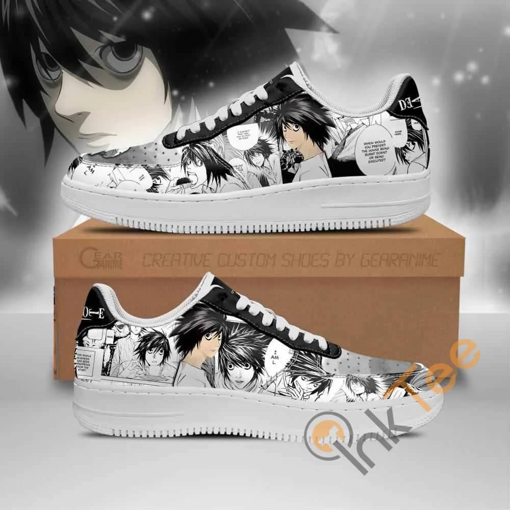 L Lawliet Death Note Anime Nike Air Force Shoes