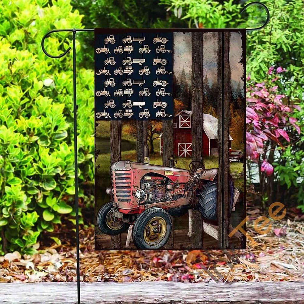 Inktee Store - Custom American Tractor Garden Flag Image
