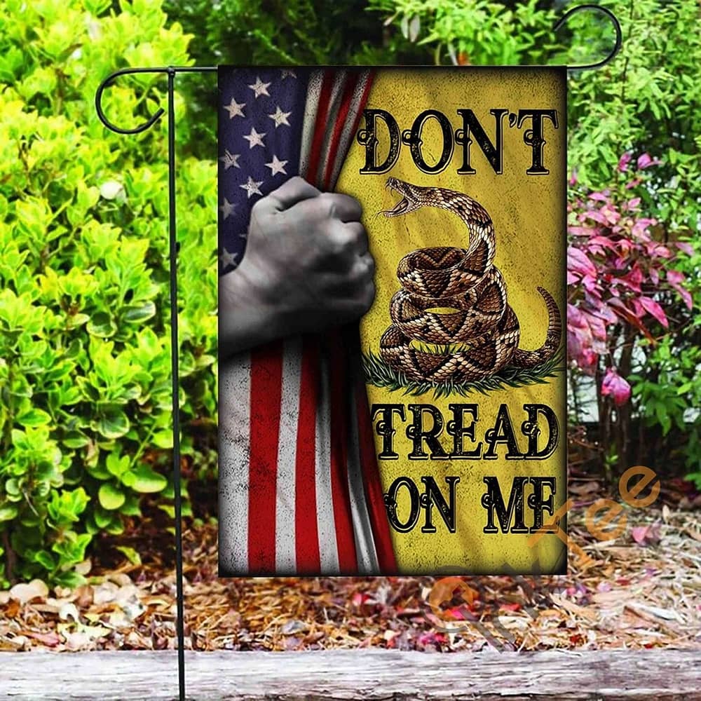 Inktee Store - Custom Don'T Tread On Me American Libertarian Gadsden Garden Flag Image