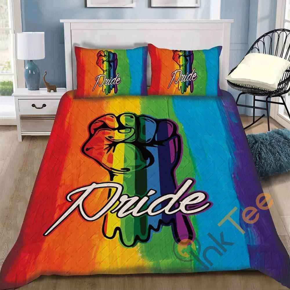 Custom Gay Pride Rainbow Quilt Bedding Sets
