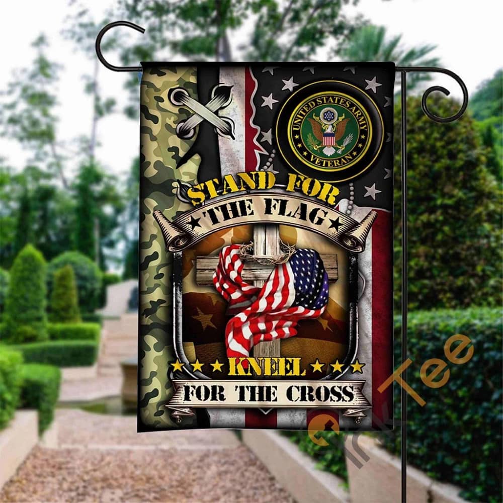 Custom Stand For The Kneel For The Cross Us Veteran Garden Flag