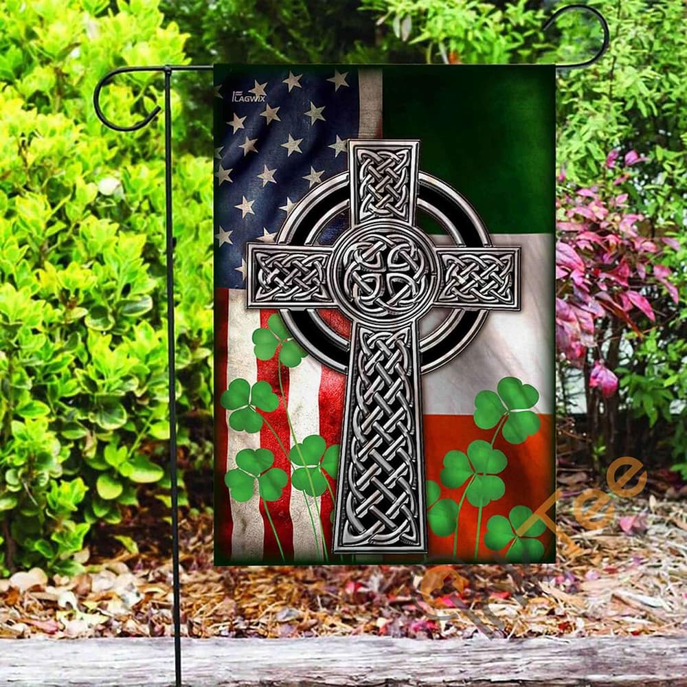 Inktee Store - Custom The Irish Celtic Cross Garden Flag Image