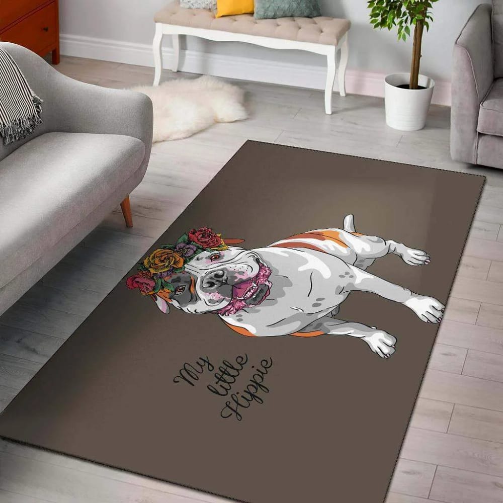 Bulldog Floral Printed Limited Edition Amazon Best Seller Sku 267101 Rug