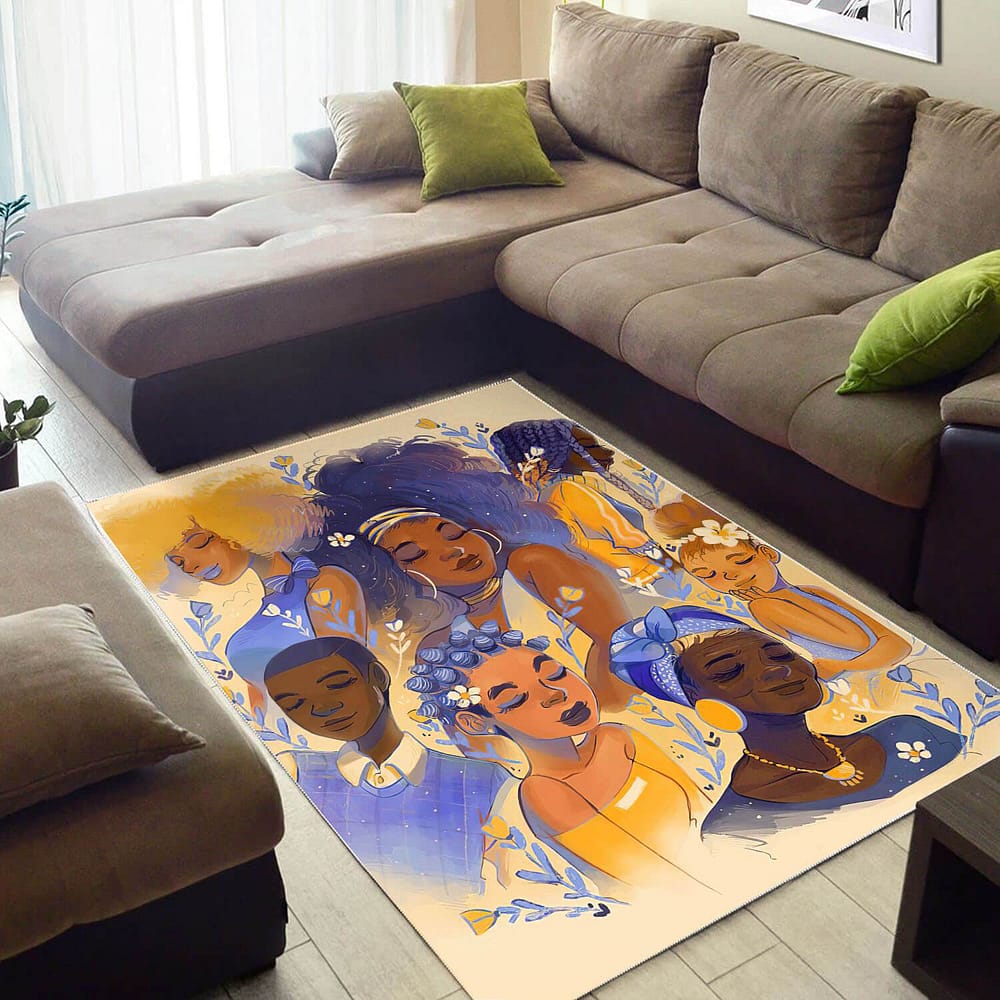 African Beautiful Afro American Girl Inspired Afrocentric Home Rug