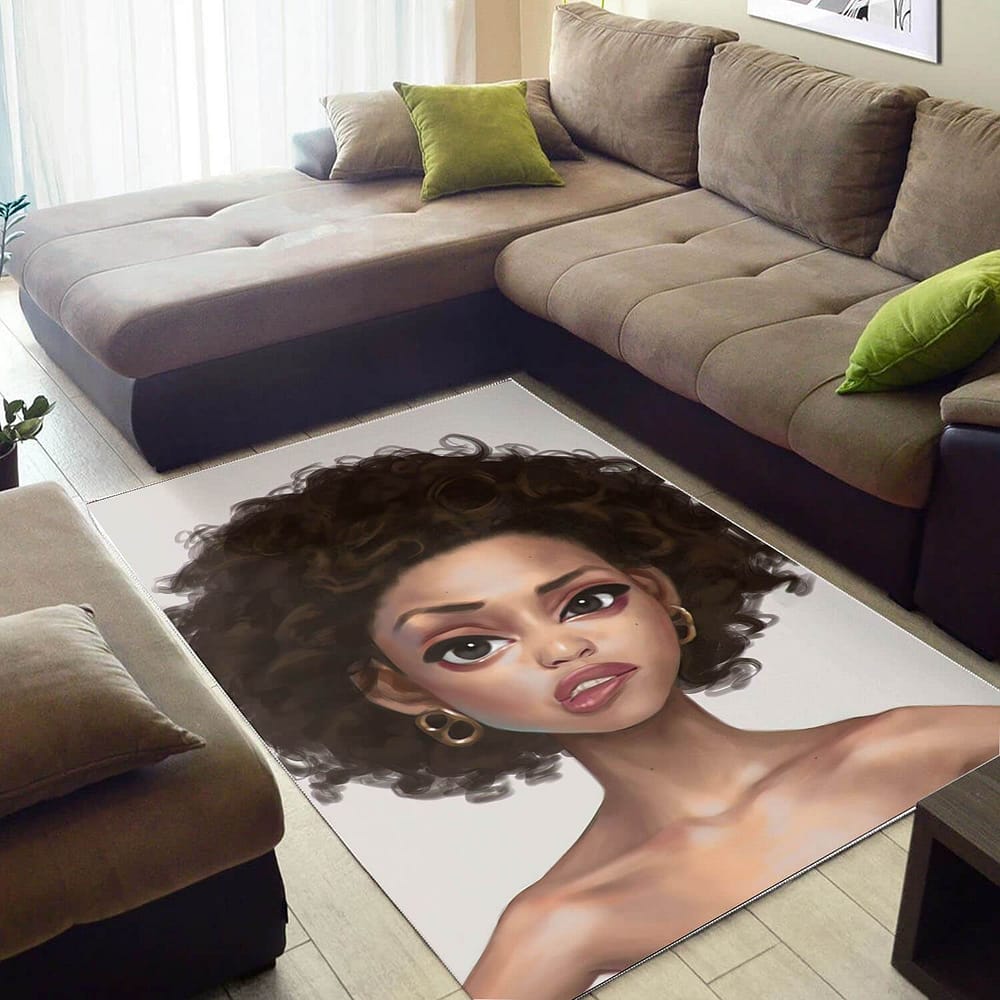 African Beautiful Girl With Afro Style Afrocentric Living Room Ideas Rug
