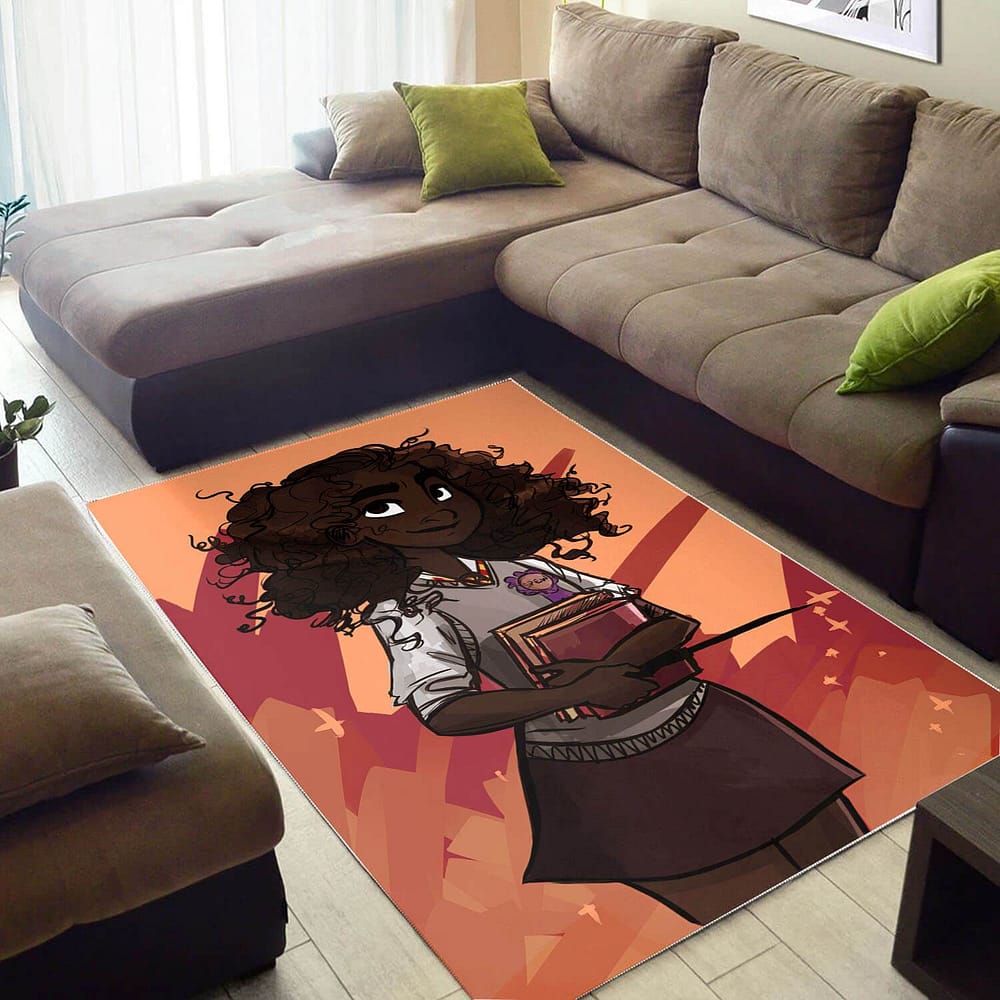 African Beautiful Melanin Afro Girl Themed Afrocentric Home Rug