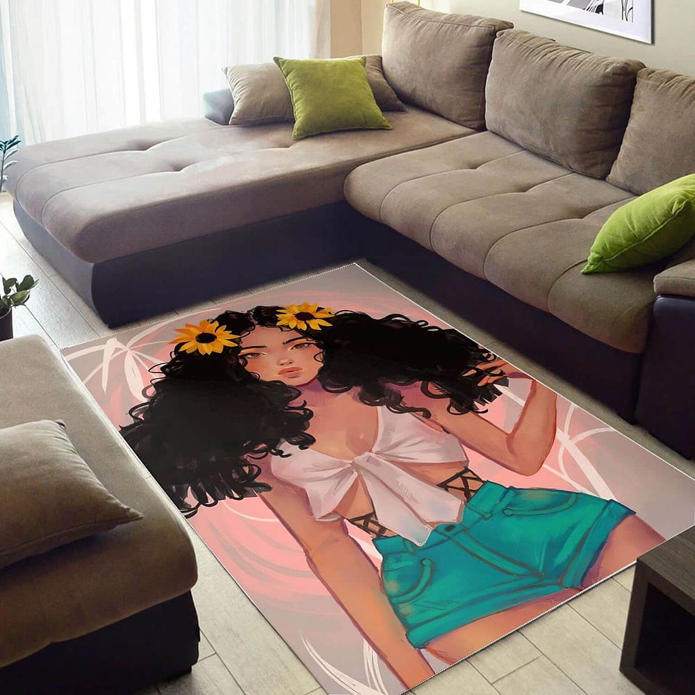 African Pretty Afrocentric Lady American Carpet Themed Decorating Ideas Rug