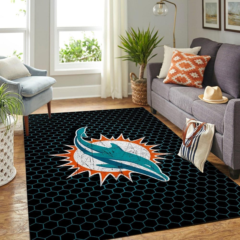 Amazon Miami Dolphins Living Room Area No3536 Rug