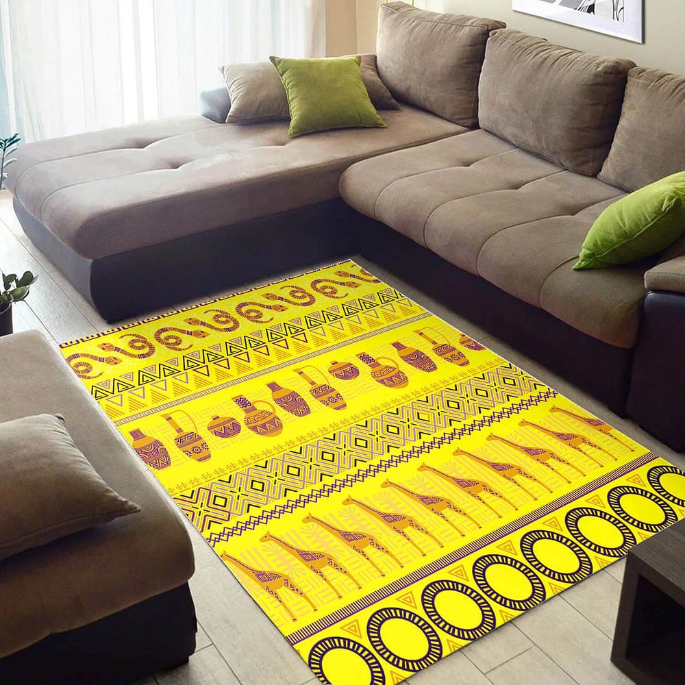 Beautiful African Style Abstract Black History Month Ethnic Seamless Pattern Carpet Inspired Home Rug