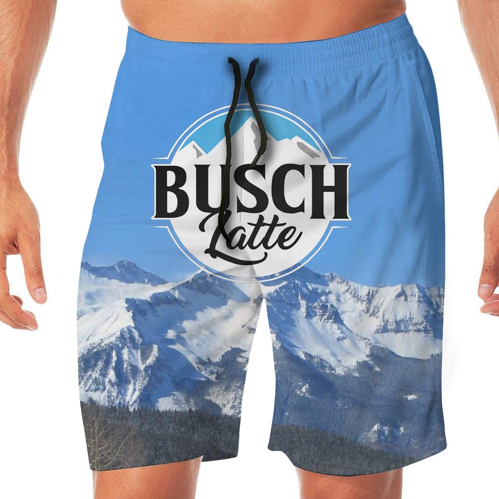 Busch Light Beer Mountain Swim Trunks Shorts