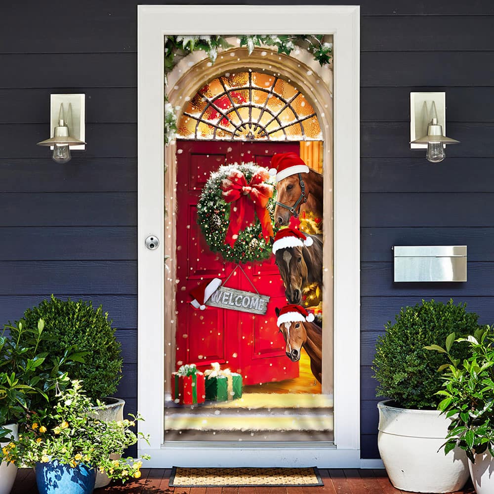 Inktee Store - Christmas With My Herd Horse Door Cover Image
