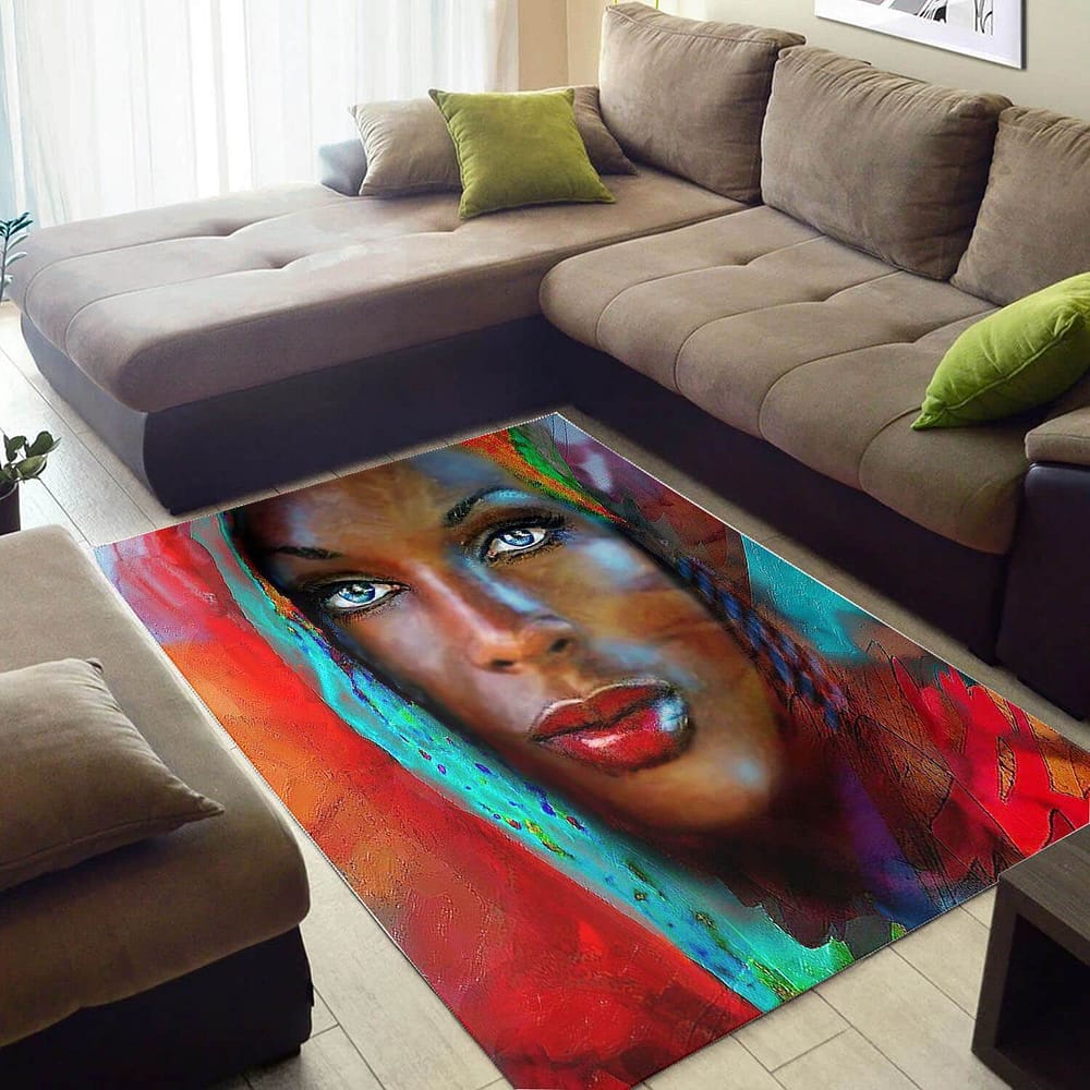 Cool African Beautiful American Art Afro Woman Large Inspired Living Room Rug