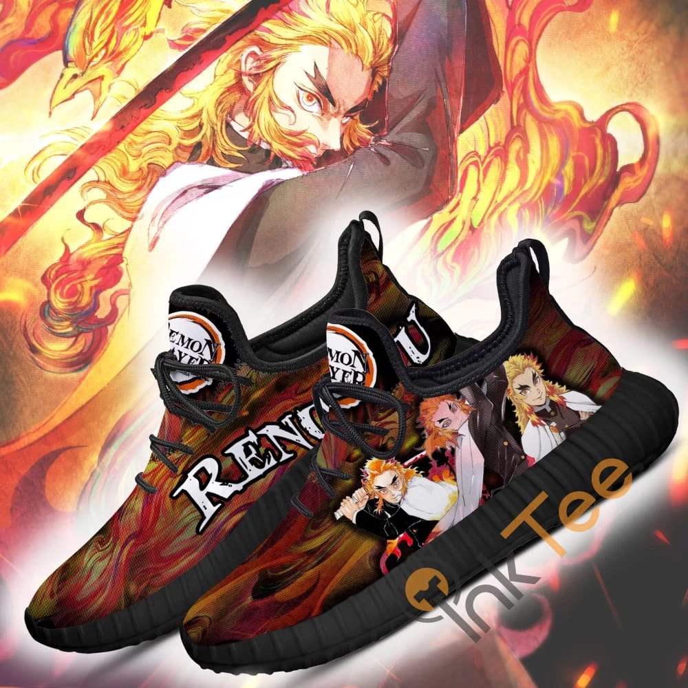 Inktee Store - Demon Slayer Kyojuro Rengoku Custom Anime Amazon Reze Shoes Image